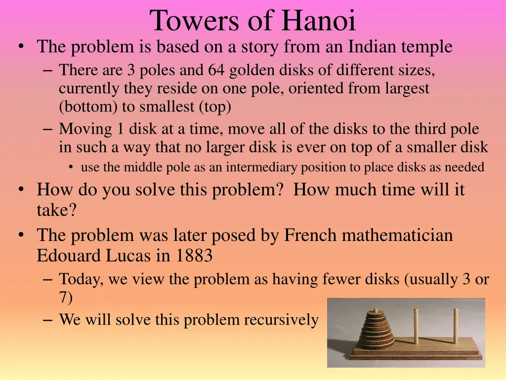 towers of hanoi