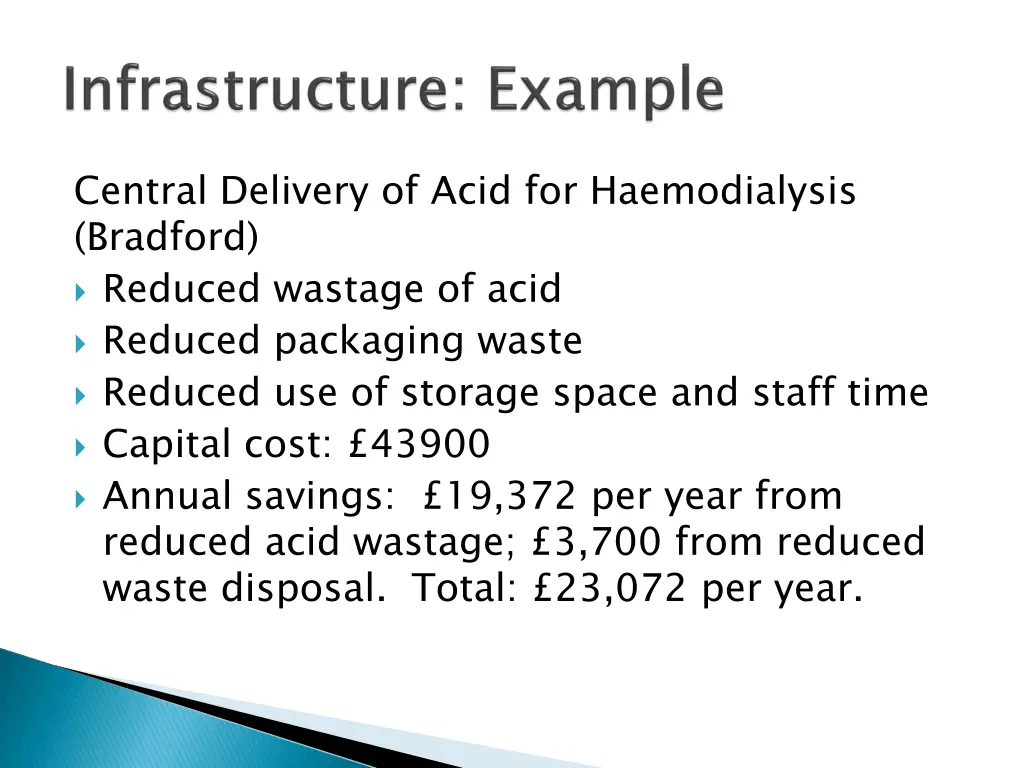 central delivery of acid for haemodialysis