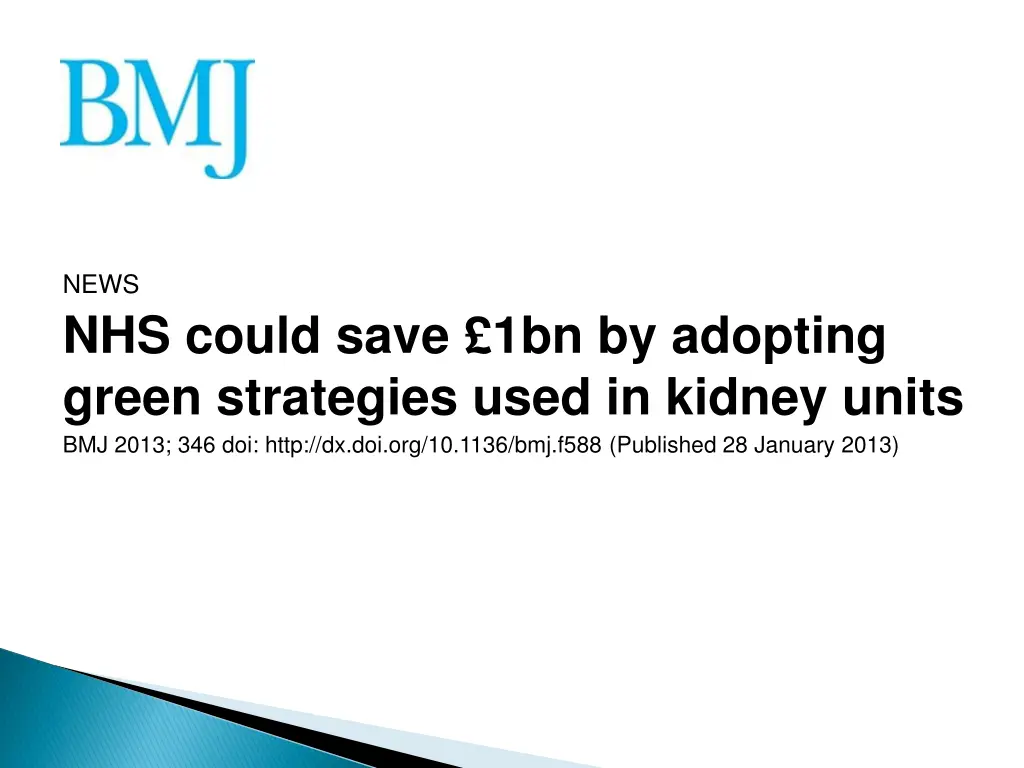 news nhs could save 1bn by adopting green