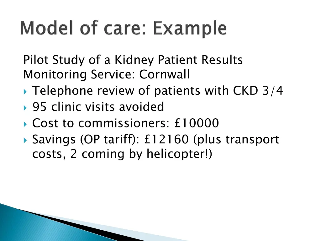 pilot study of a kidney patient results