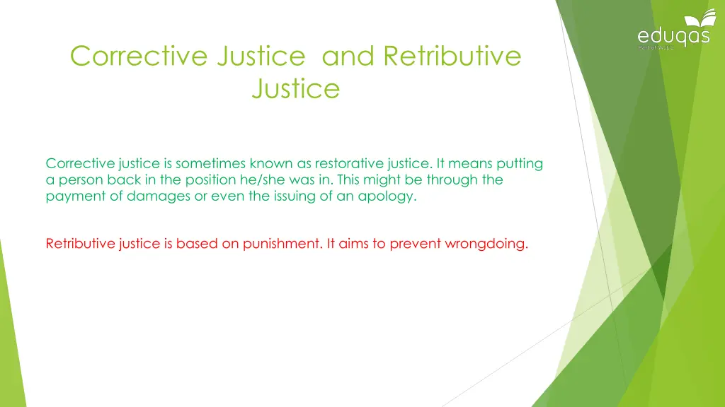 corrective justice and retributive justice 1