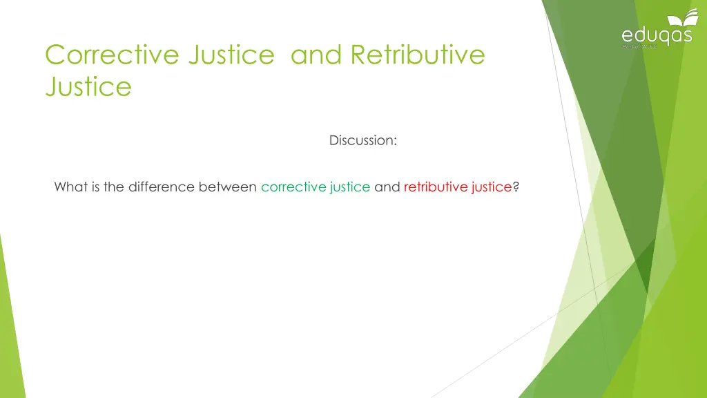 corrective justice and retributive justice