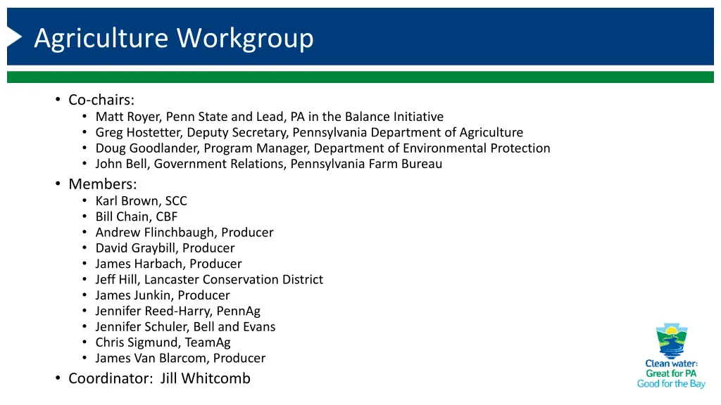 agriculture workgroup