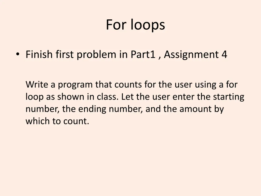 for loops 1