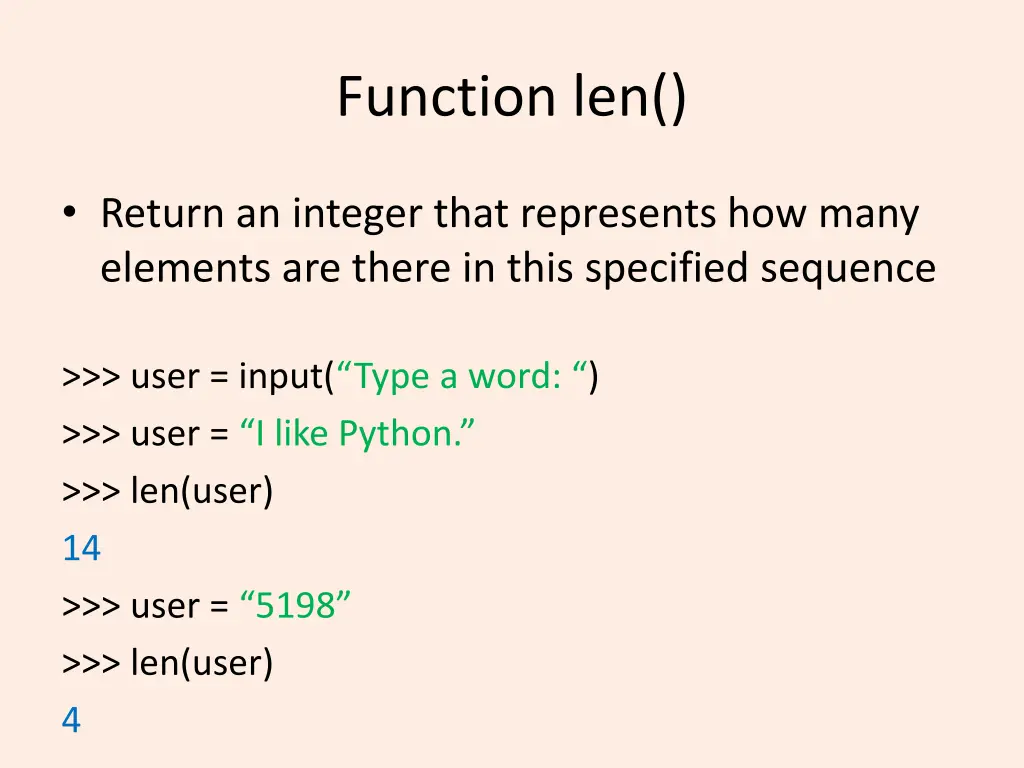 function len