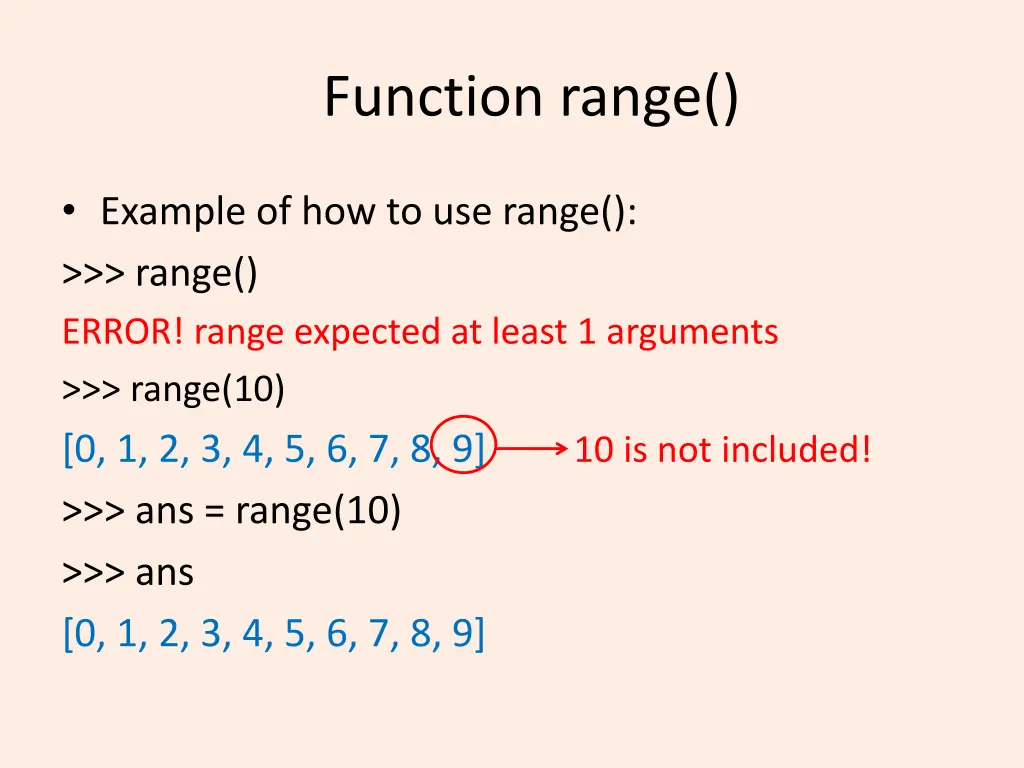 function range 1