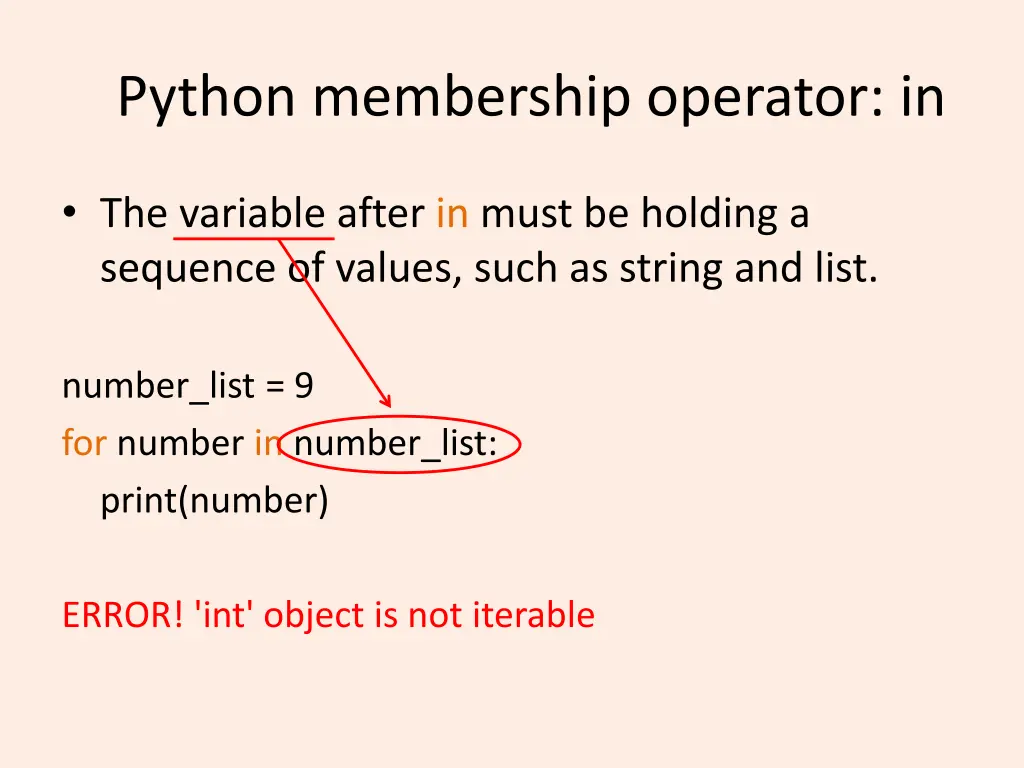 python membership operator in 2