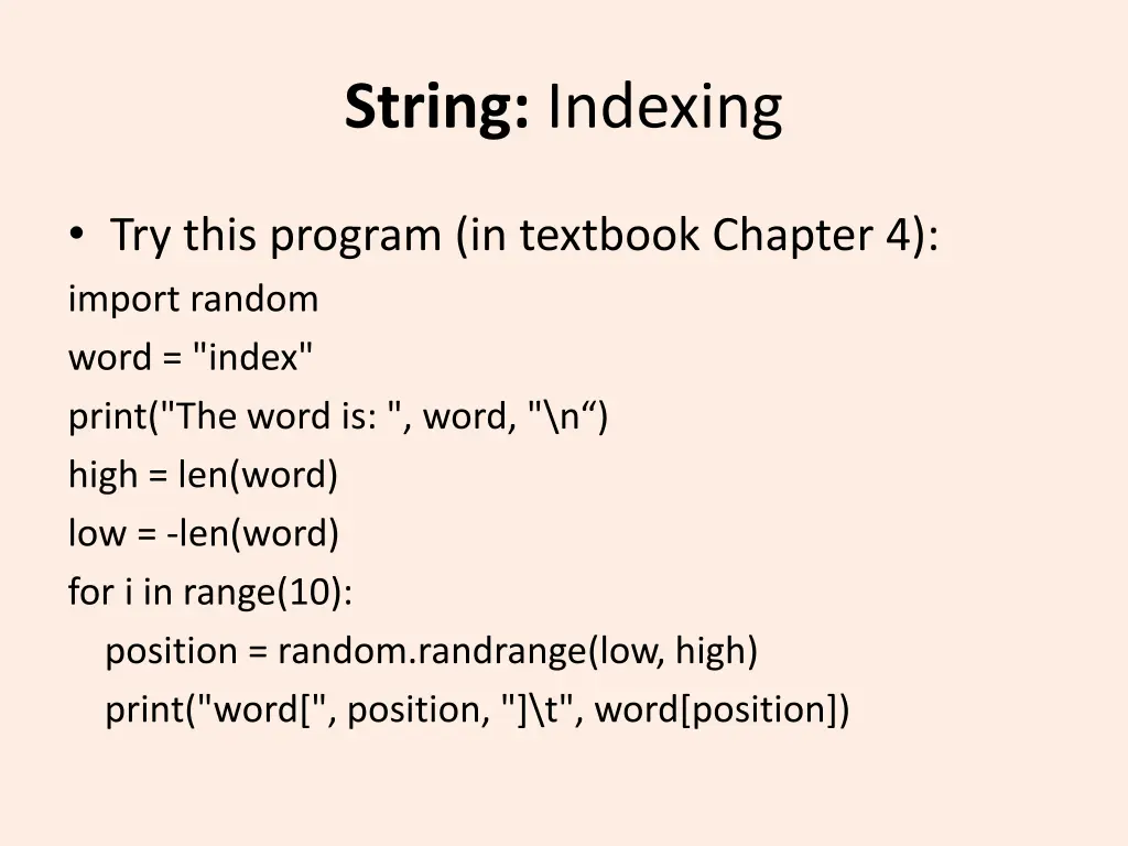 string indexing 1