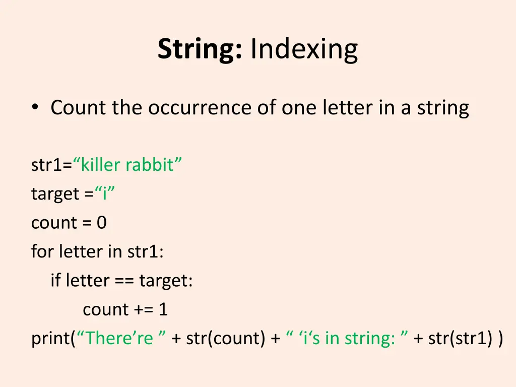 string indexing 2