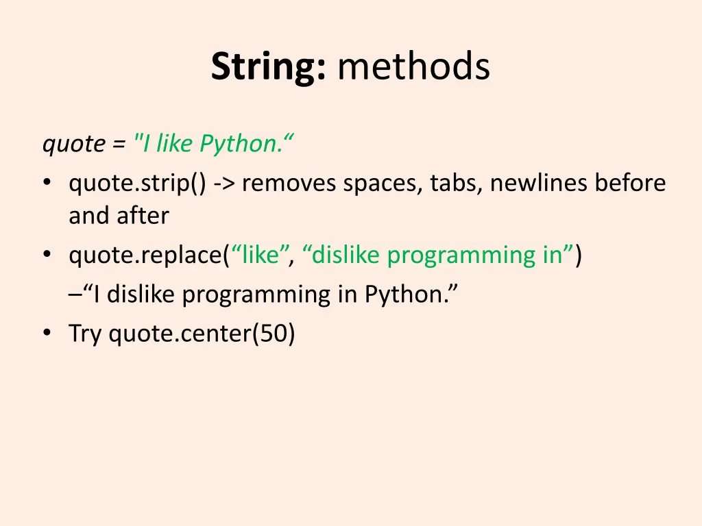 string methods 1