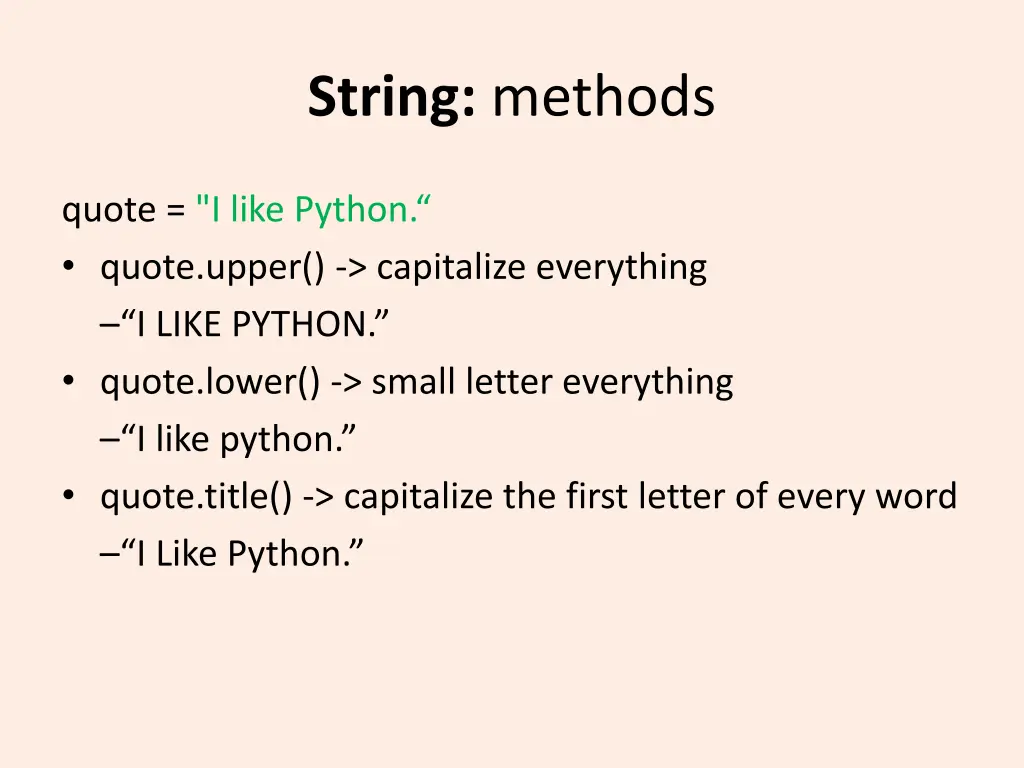 string methods