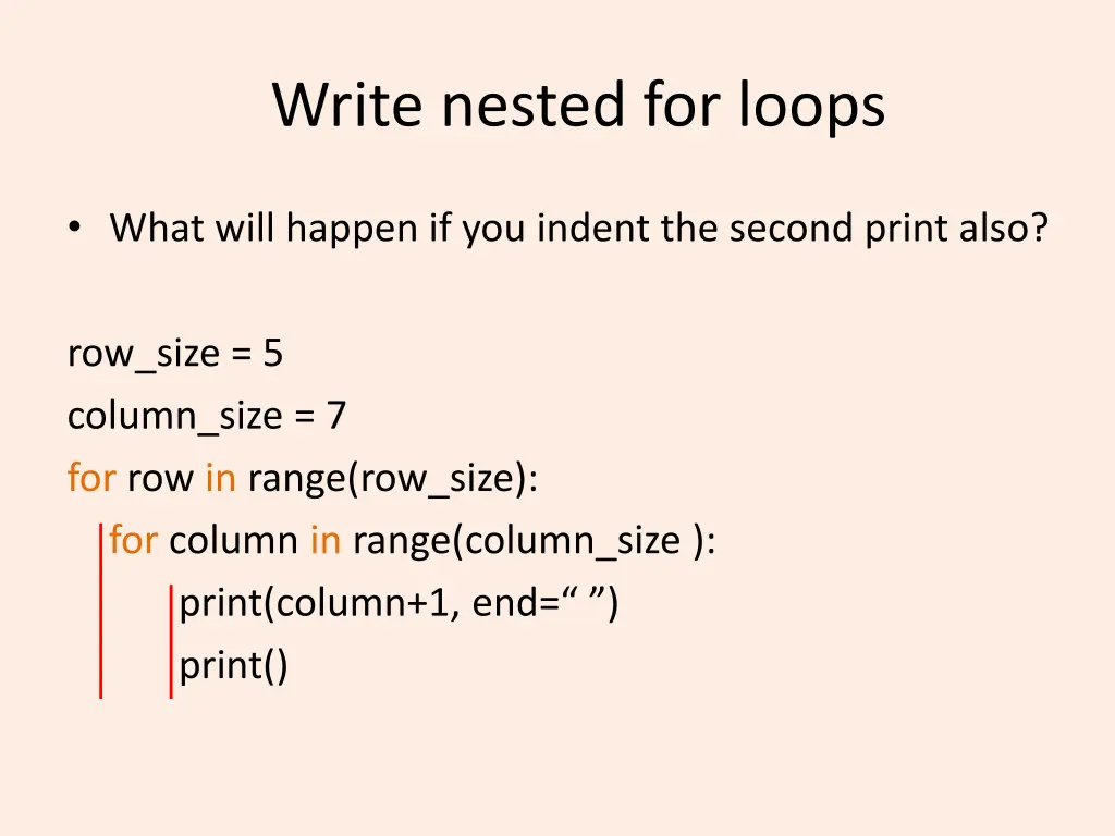 write nested for loops 2