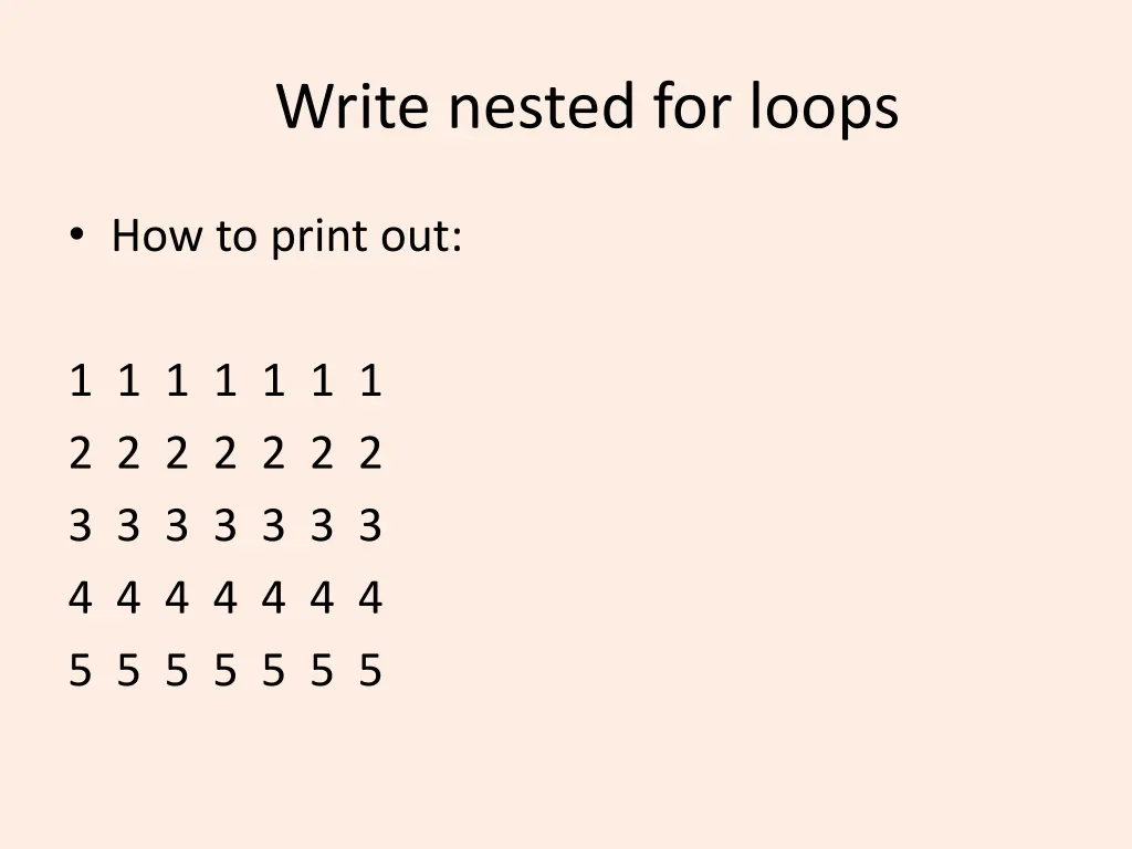 write nested for loops 3