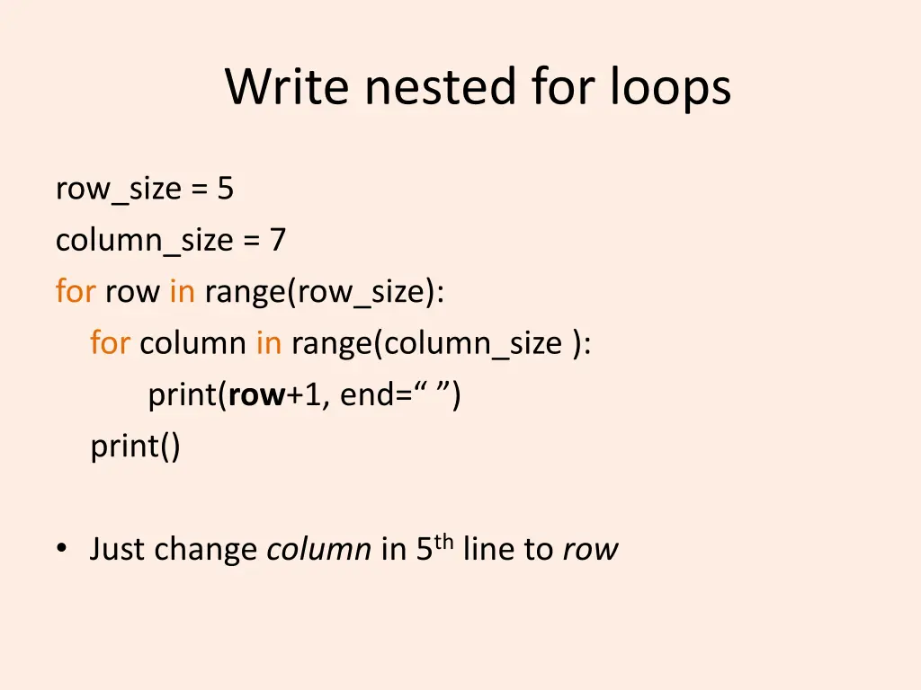 write nested for loops 4