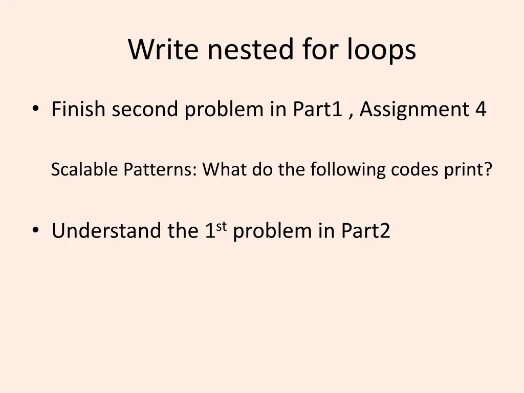 write nested for loops 5
