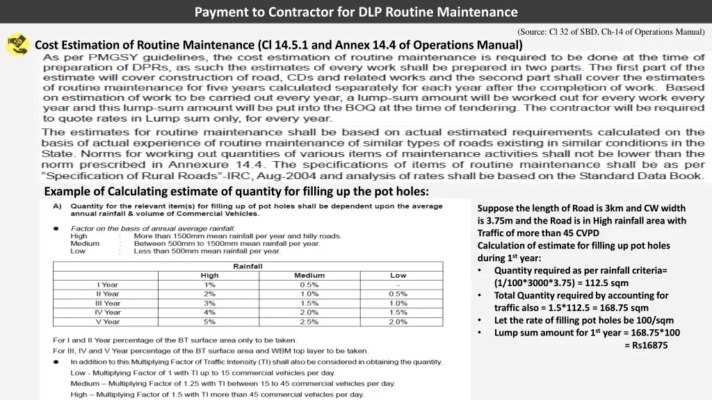 payment to contractor for dlp routine maintenance