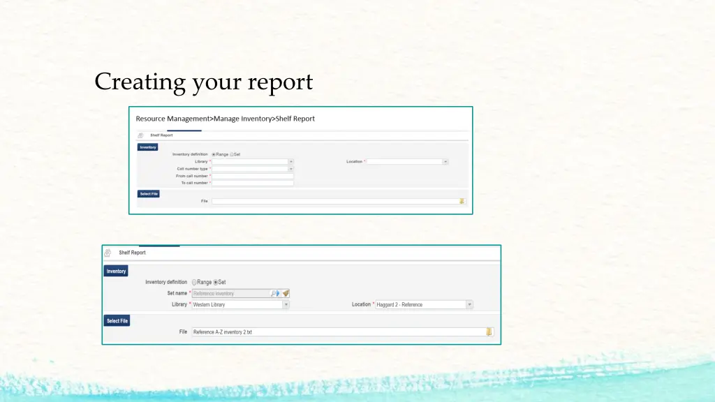 creating your report