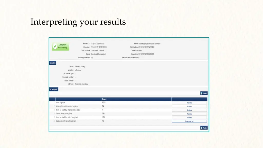 interpreting your results