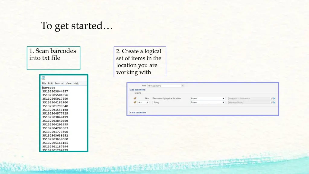 to get started