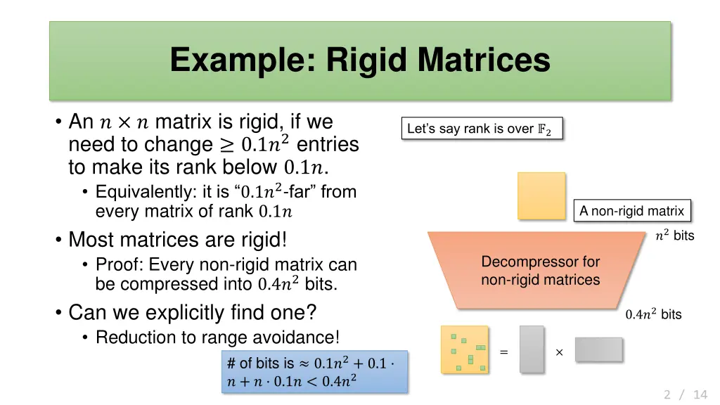 example rigid matrices