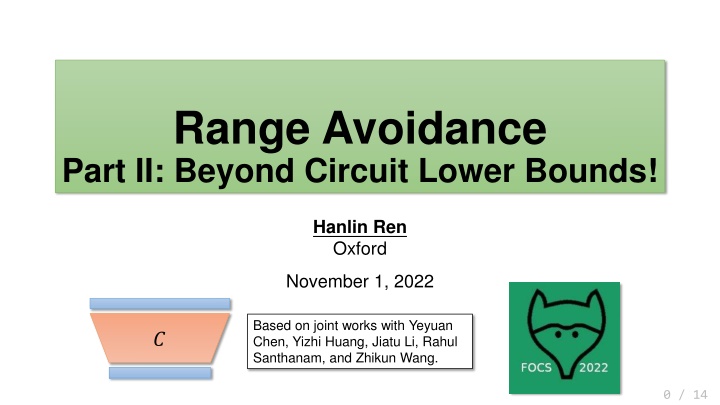 range avoidance part ii beyond circuit lower