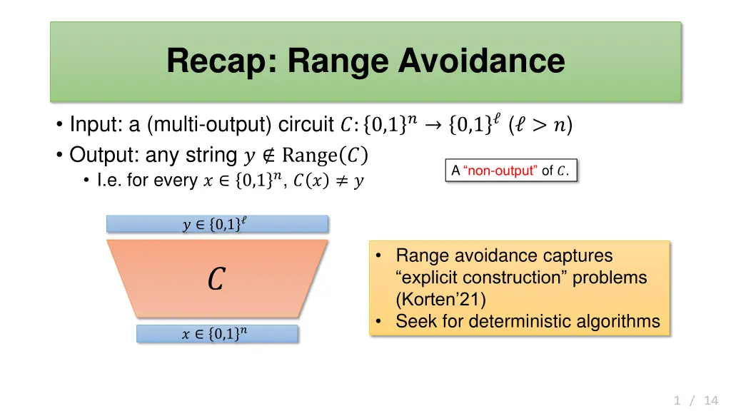 recap range avoidance