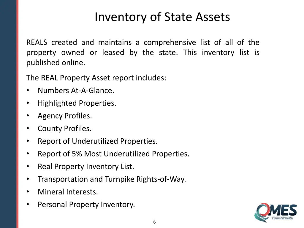 inventory of state assets