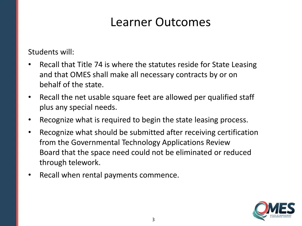 learner outcomes