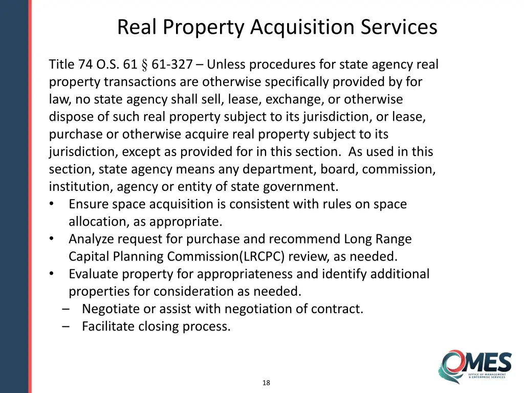 real property acquisition services