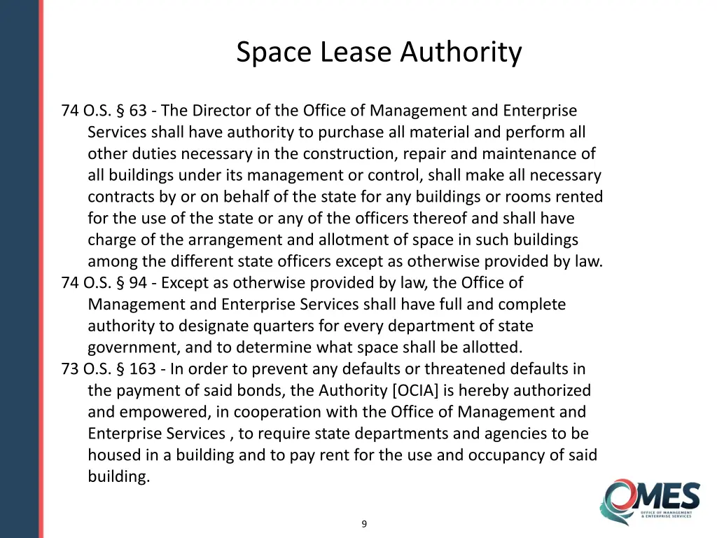 space lease authority