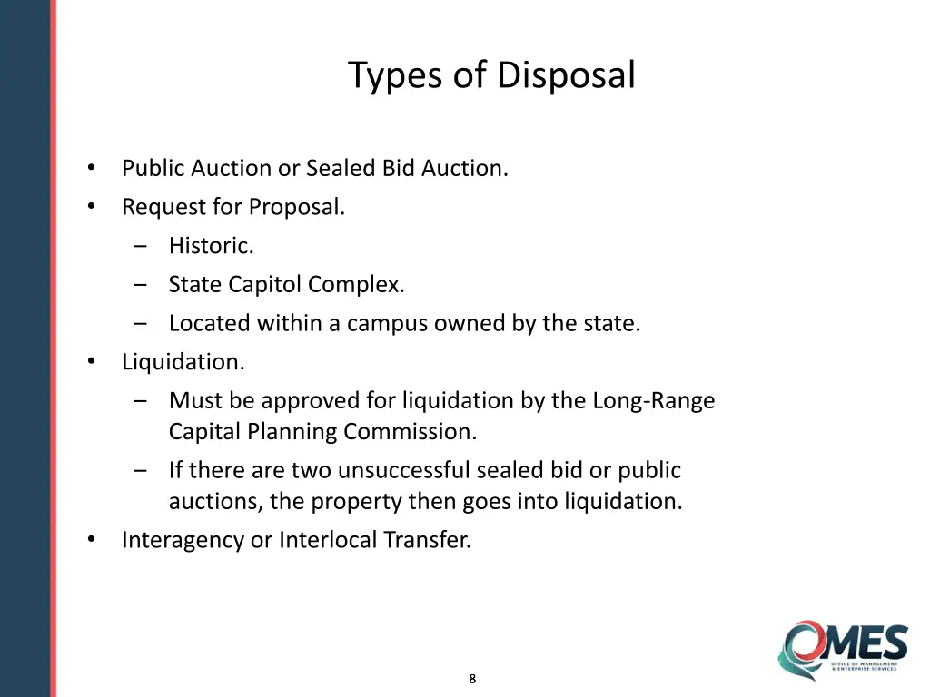types of disposal