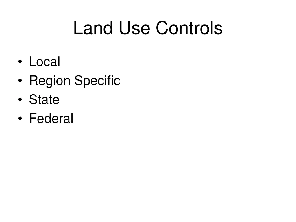land use controls