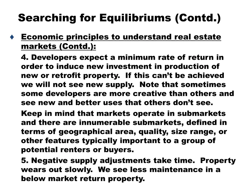 searching for equilibriums contd