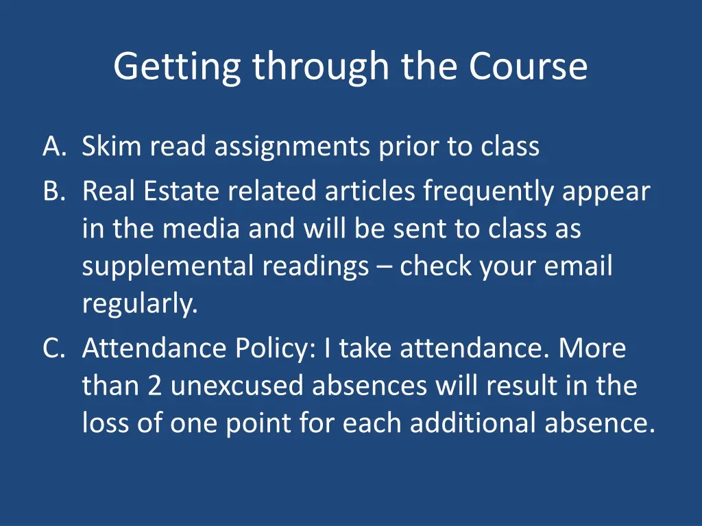 getting through the course
