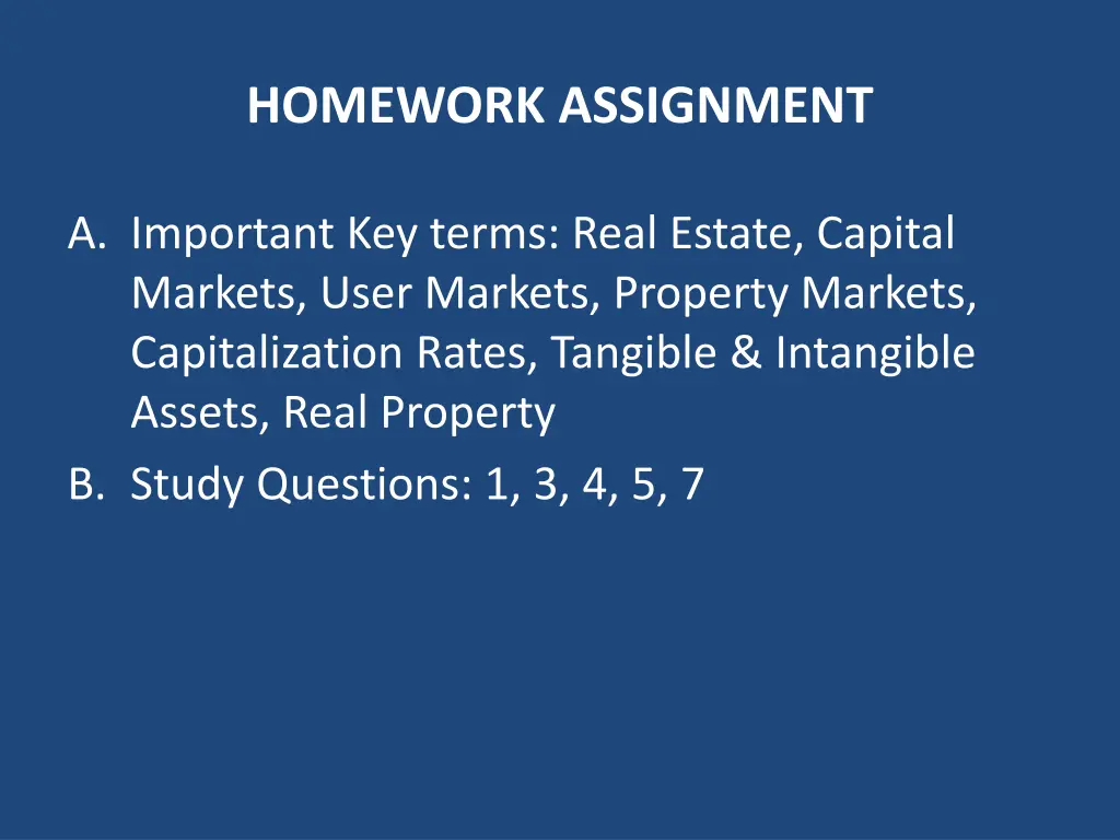homework assignment