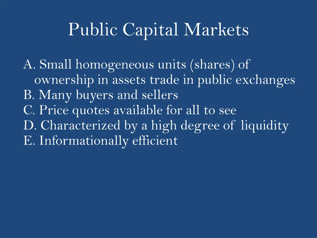 public capital markets