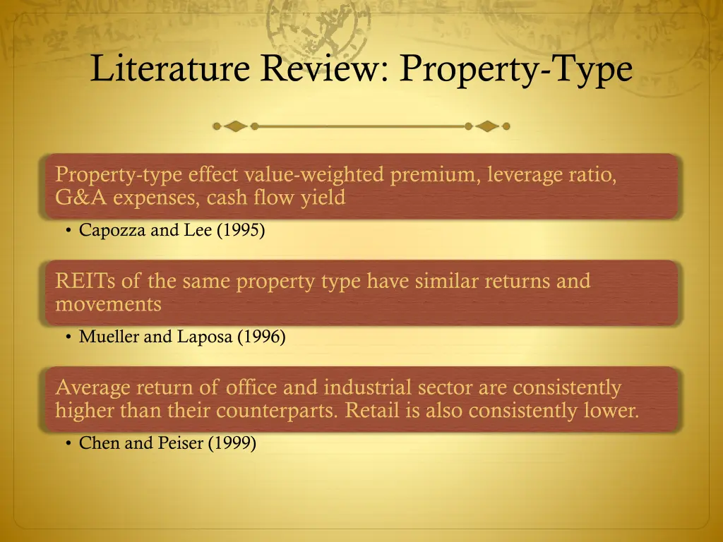 literature review property type