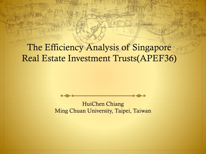 the efficiency analysis of singapore real estate