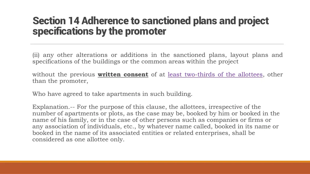 section 14 adherence to sanctioned plans 2