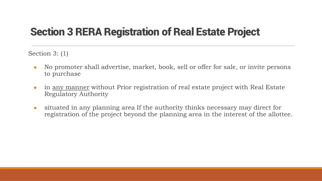 section 3 rera registration of real estate project