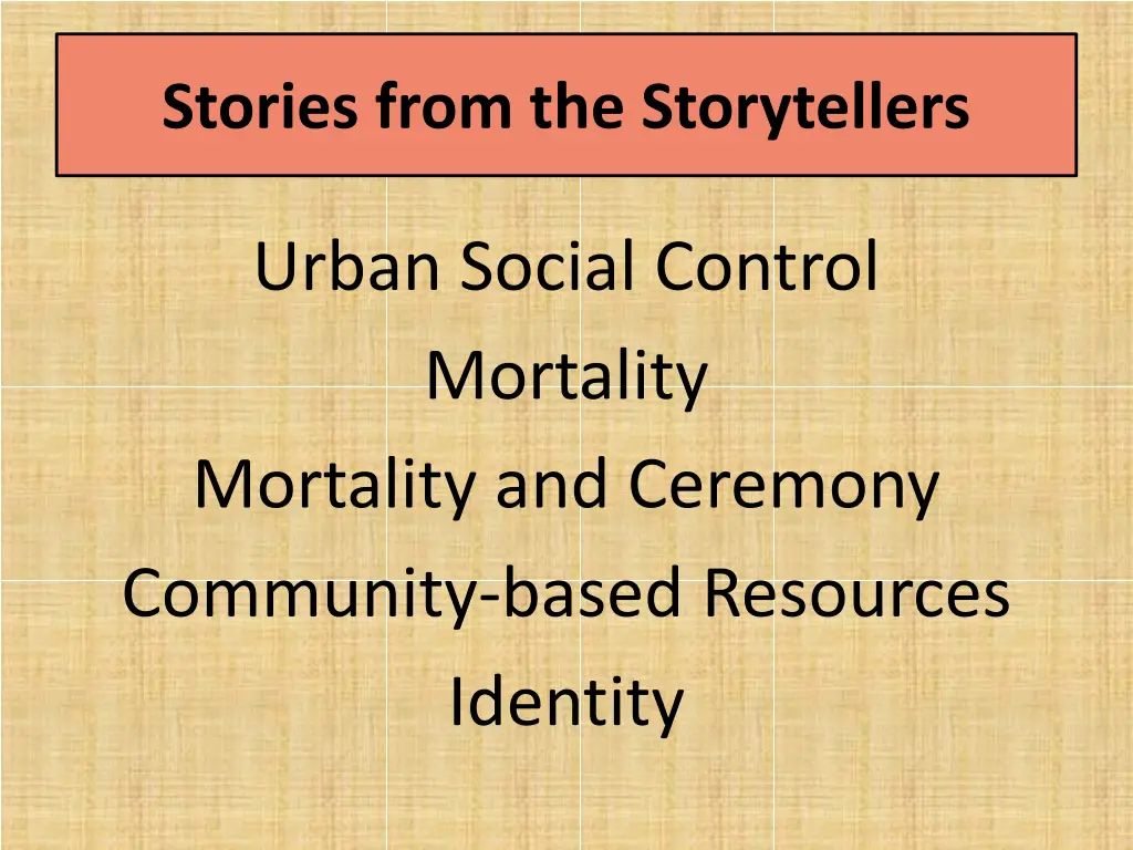 stories from the storytellers