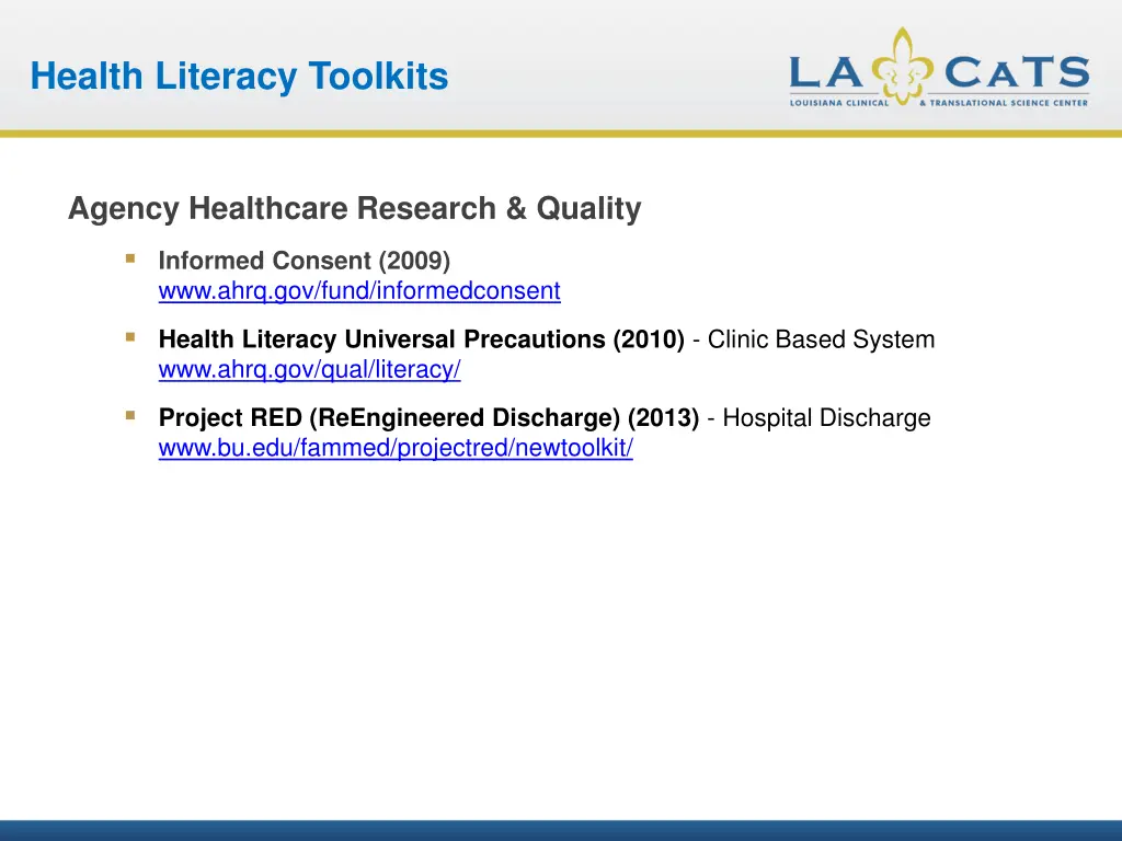 health literacy toolkits