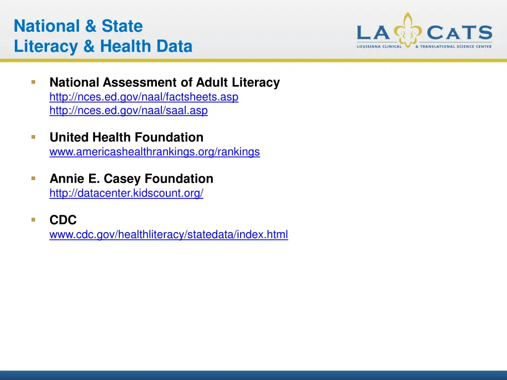 national state literacy health data