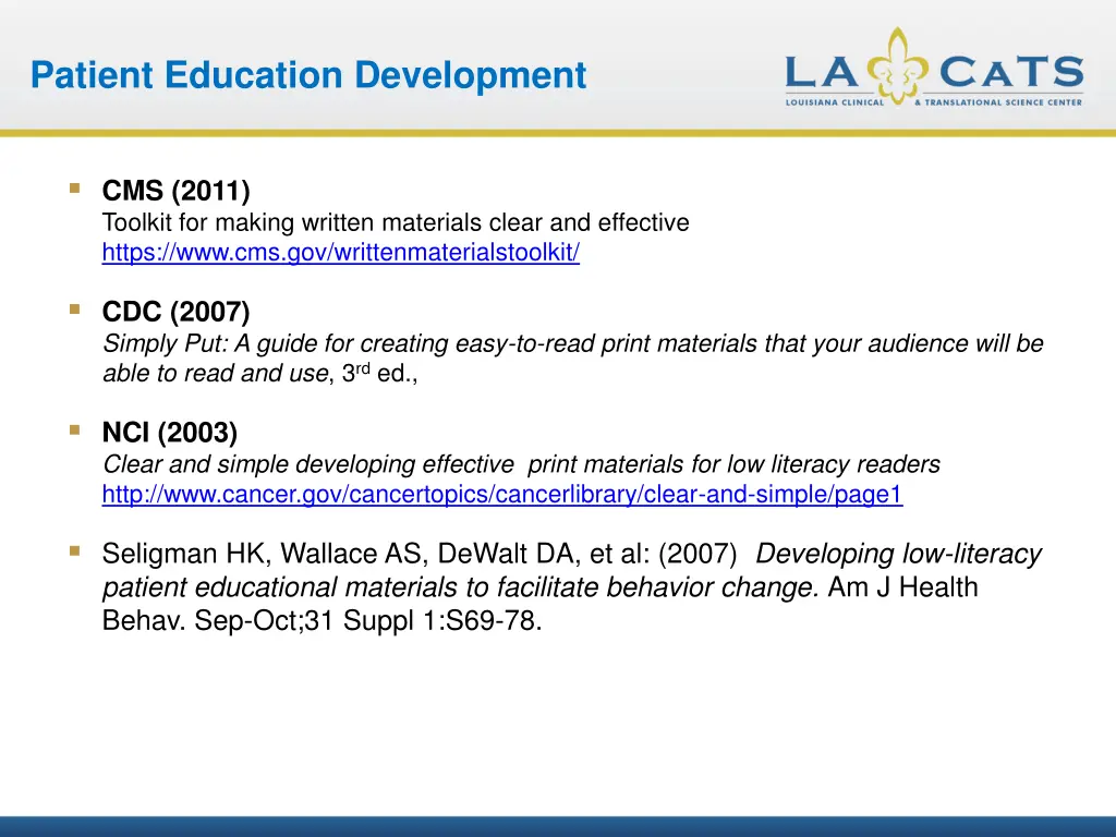 patient education development
