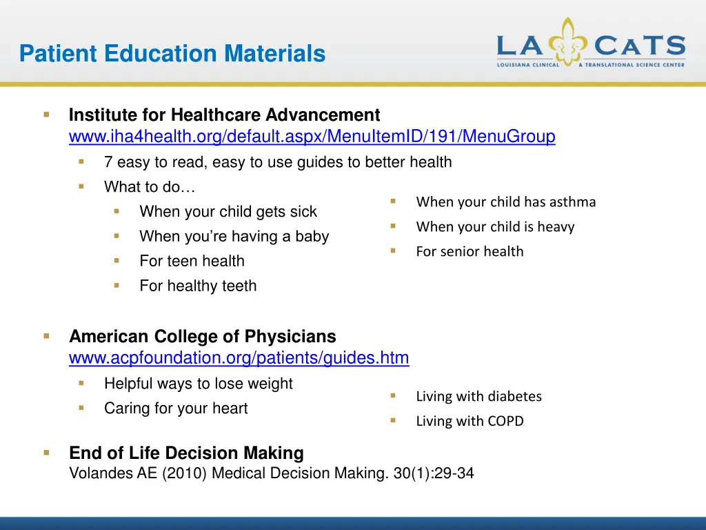 patient education materials