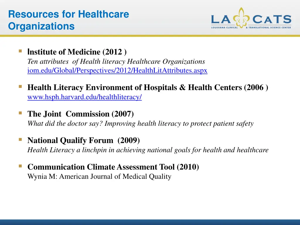 resources for healthcare organizations