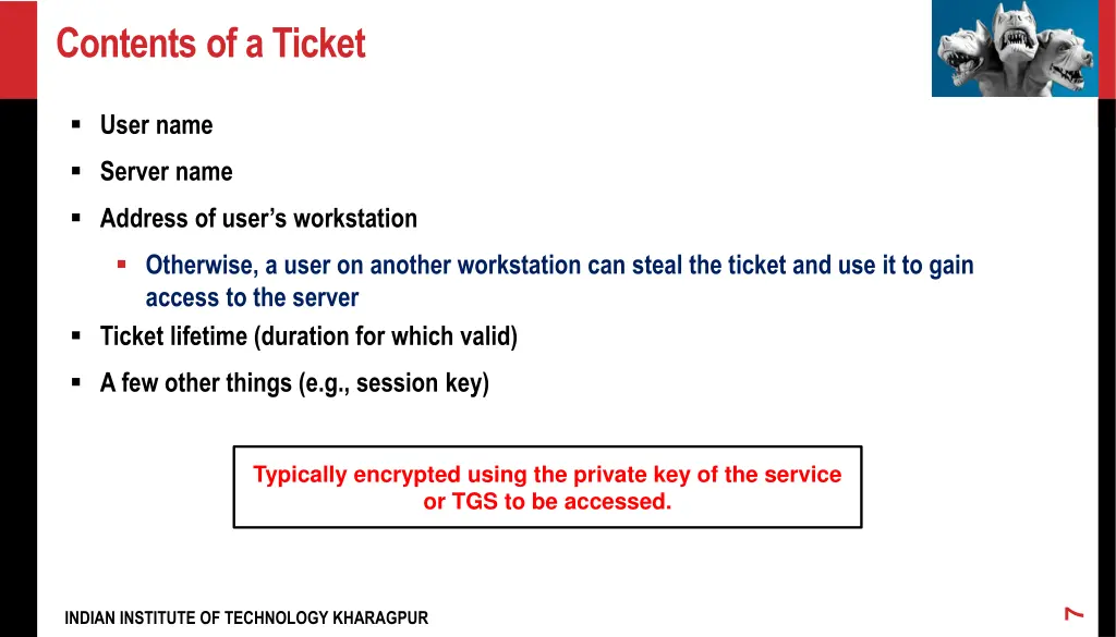 contents of a ticket