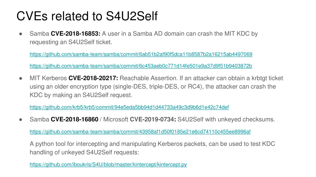 cves related to s4u2self