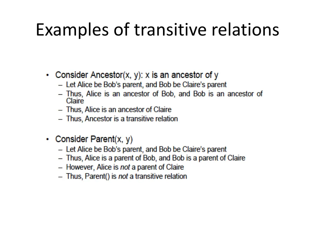 examples of transitive relations
