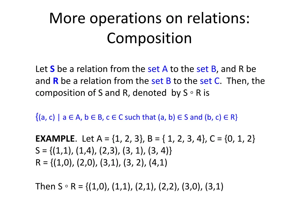 more operations on relations composition